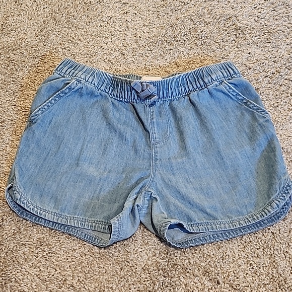 The Children's Place Light Blue Denim-Look Elastic Waist Shorts - Picture 2 of 5